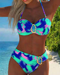 Tie-Dye High Neck Bikini