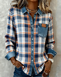 Trendy Long Sleeve Checkered Collar Shirt
