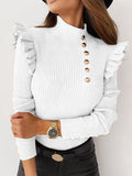 Kassidy - Ruffled Button Knit Sweater