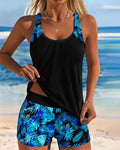 Square Cut Sleeveless Tankini Top