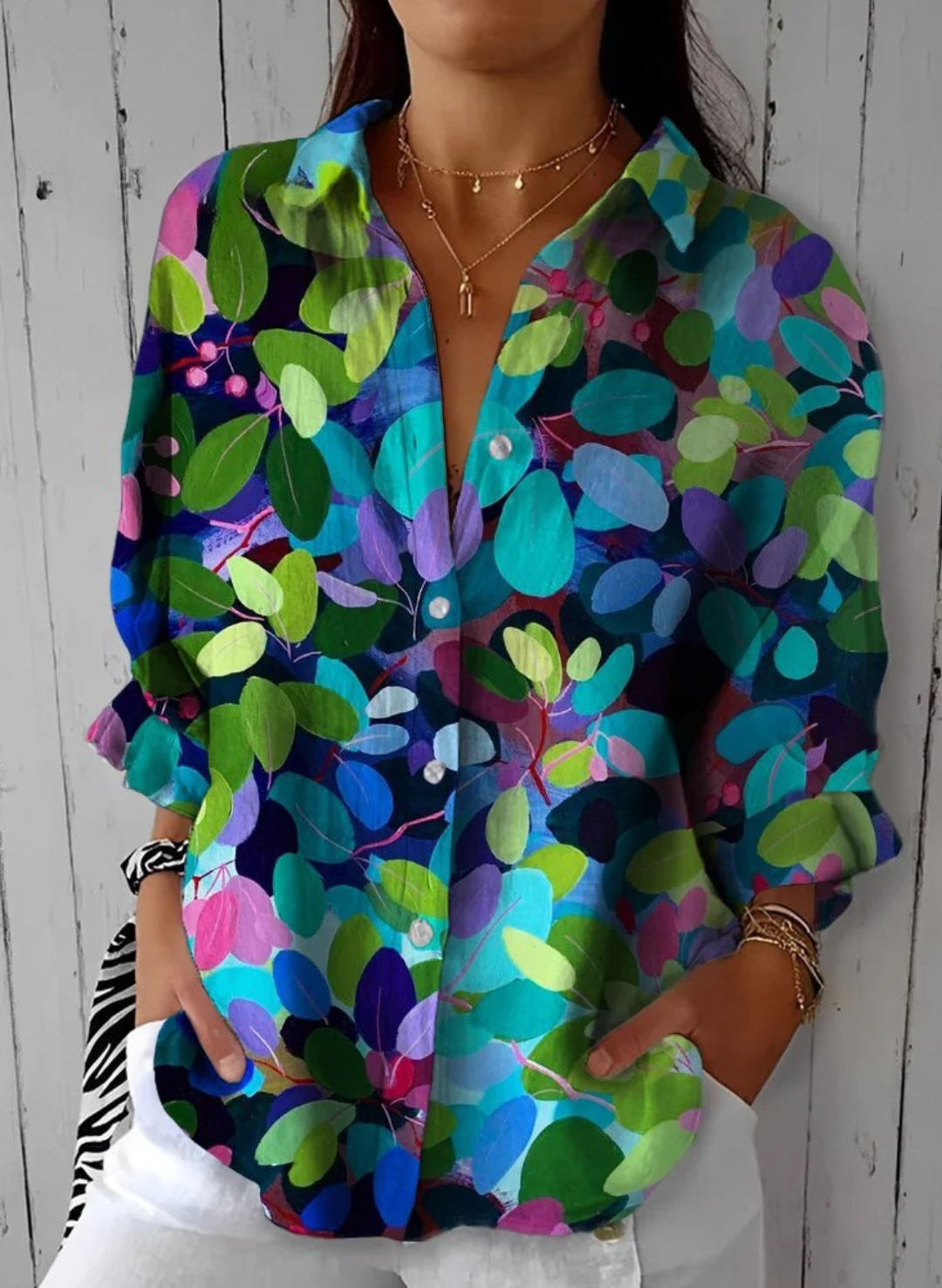 AURIONNA – FLORA BLISS BUTTON-UP SHIRT