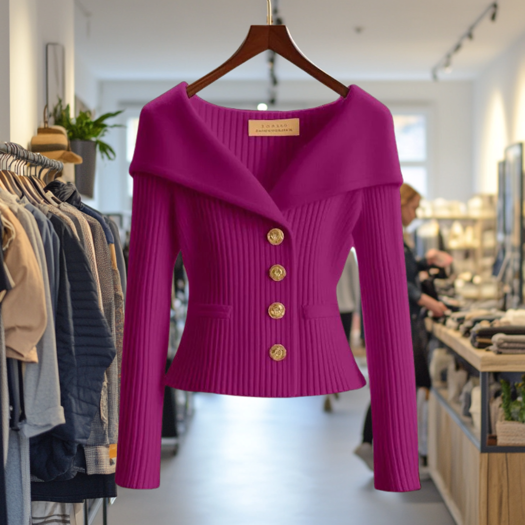 Clara  - Bold Buttoned Sweater Jacket