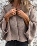 ISMERA – NEUTRAL DRAPED KNIT TOP