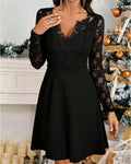 Elegant V-Neck Dress with Trendy Style