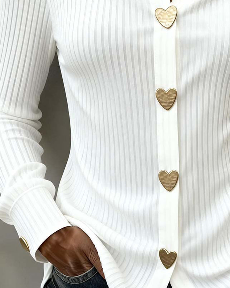 Heart Shaped Button-Up Shirt