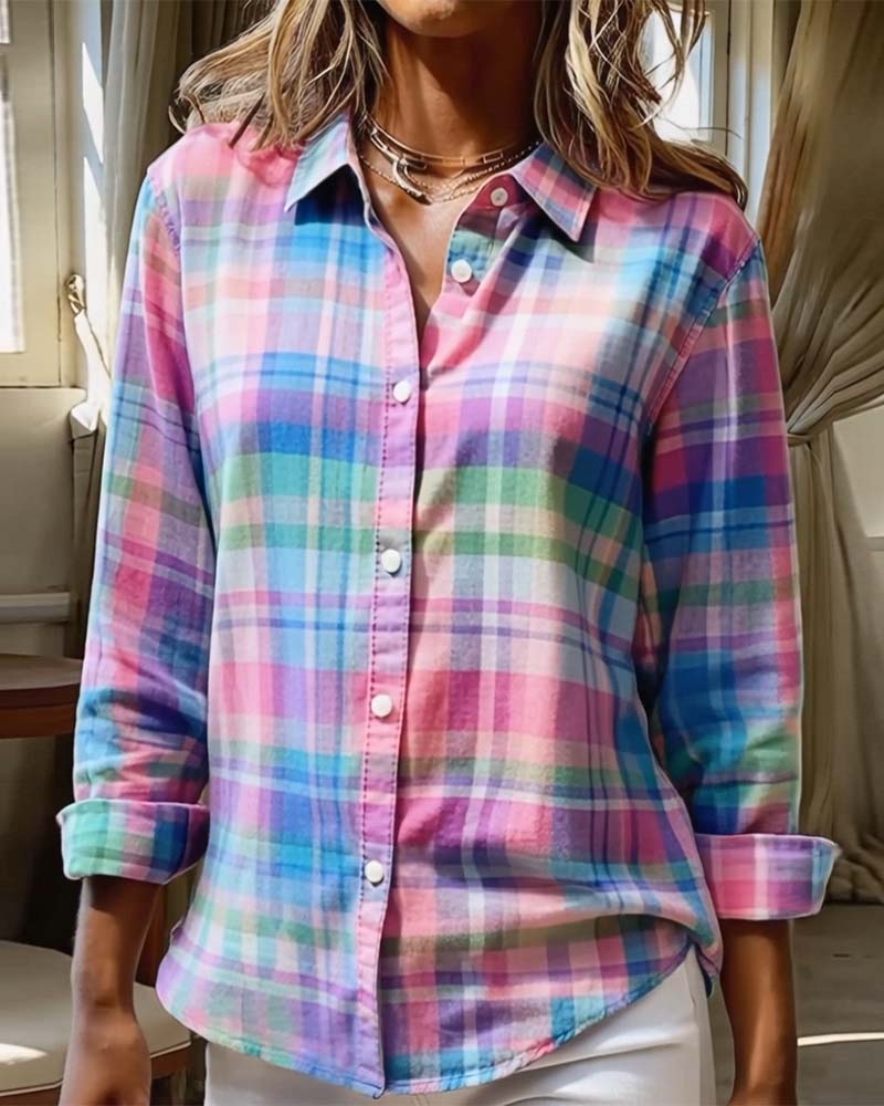 Colorful Plaid Printed Shirt
