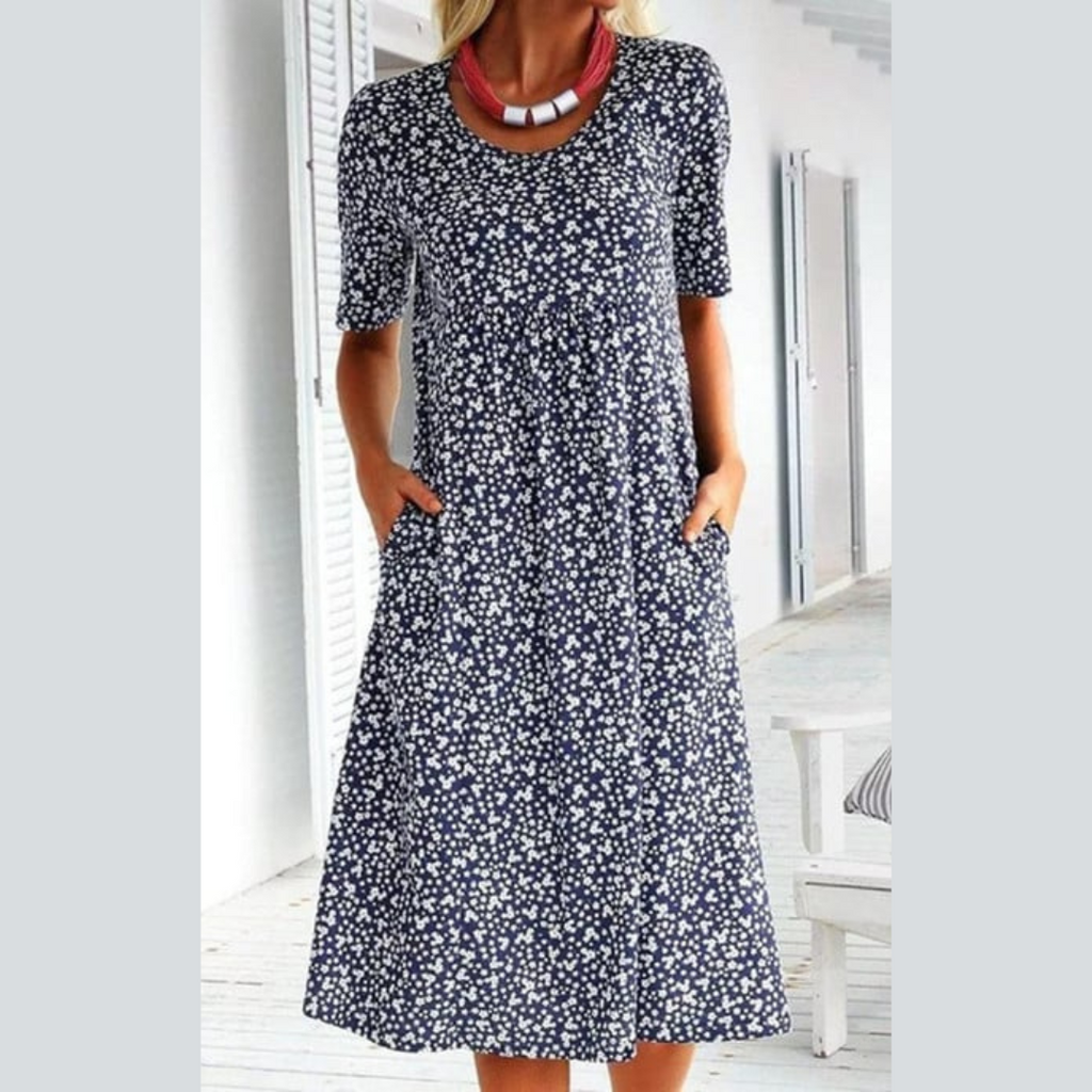 Odalys | Stylish Floral Print Midi Dress