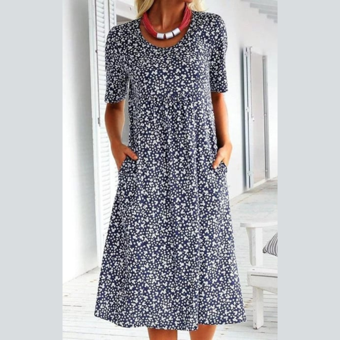 Odalys | Stylish Floral Print Midi Dress
