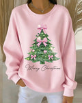 Christmas Printed Long Sleeve Crew Neck Sweatshirt