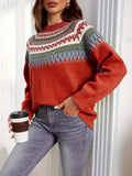 Bold Geo Pattern Sweater with Retro Style