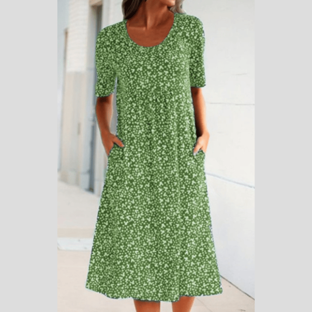 Odalys | Stylish Floral Print Midi Dress
