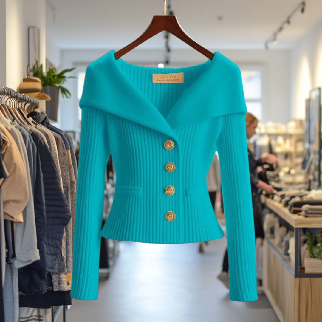 Clara  - Bold Buttoned Sweater Jacket