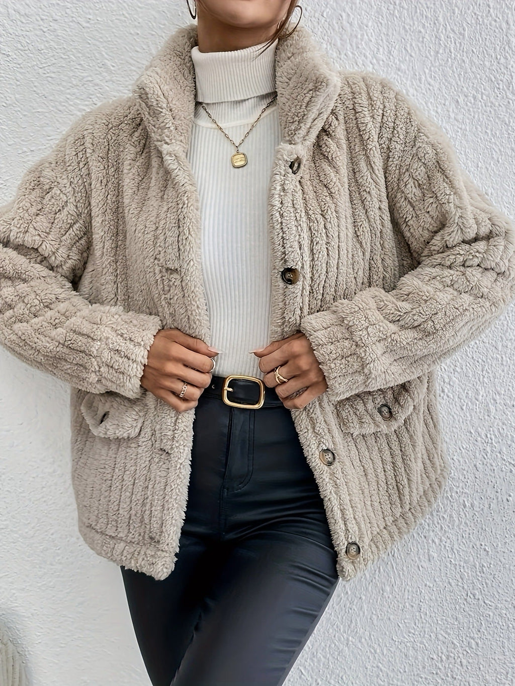 Nova - Double-Sided Velvet Button Cardigan