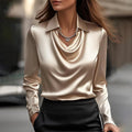 LESLEY – LUXE SATIN BLOUSE WITH SOFT NECKLINE (1+1 FREE TODAY)