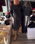 Sequin Panel Round Neck Dress