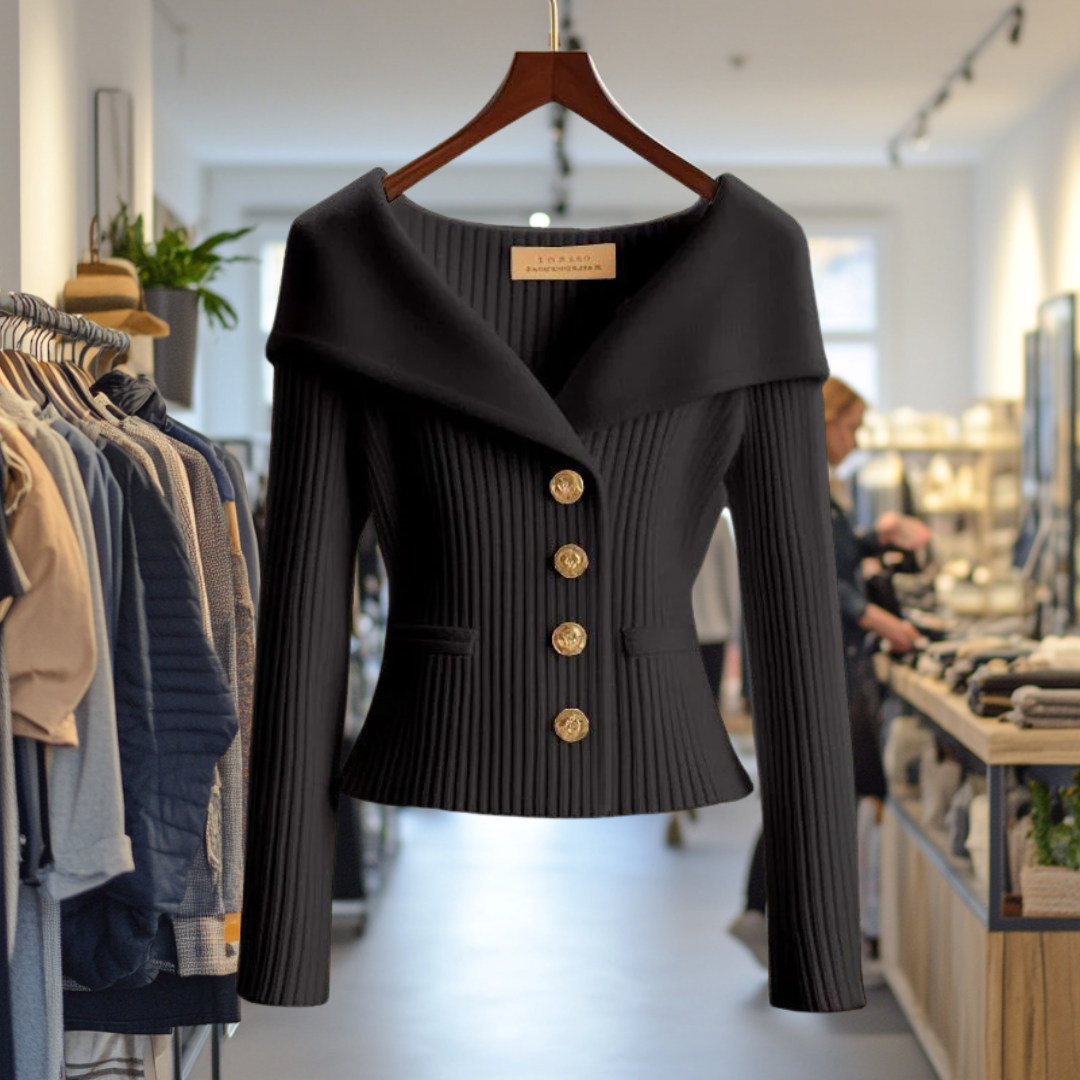 Clara  - Bold Buttoned Sweater Jacket