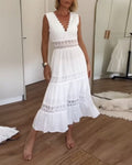 V-neck Lace Tank Dress