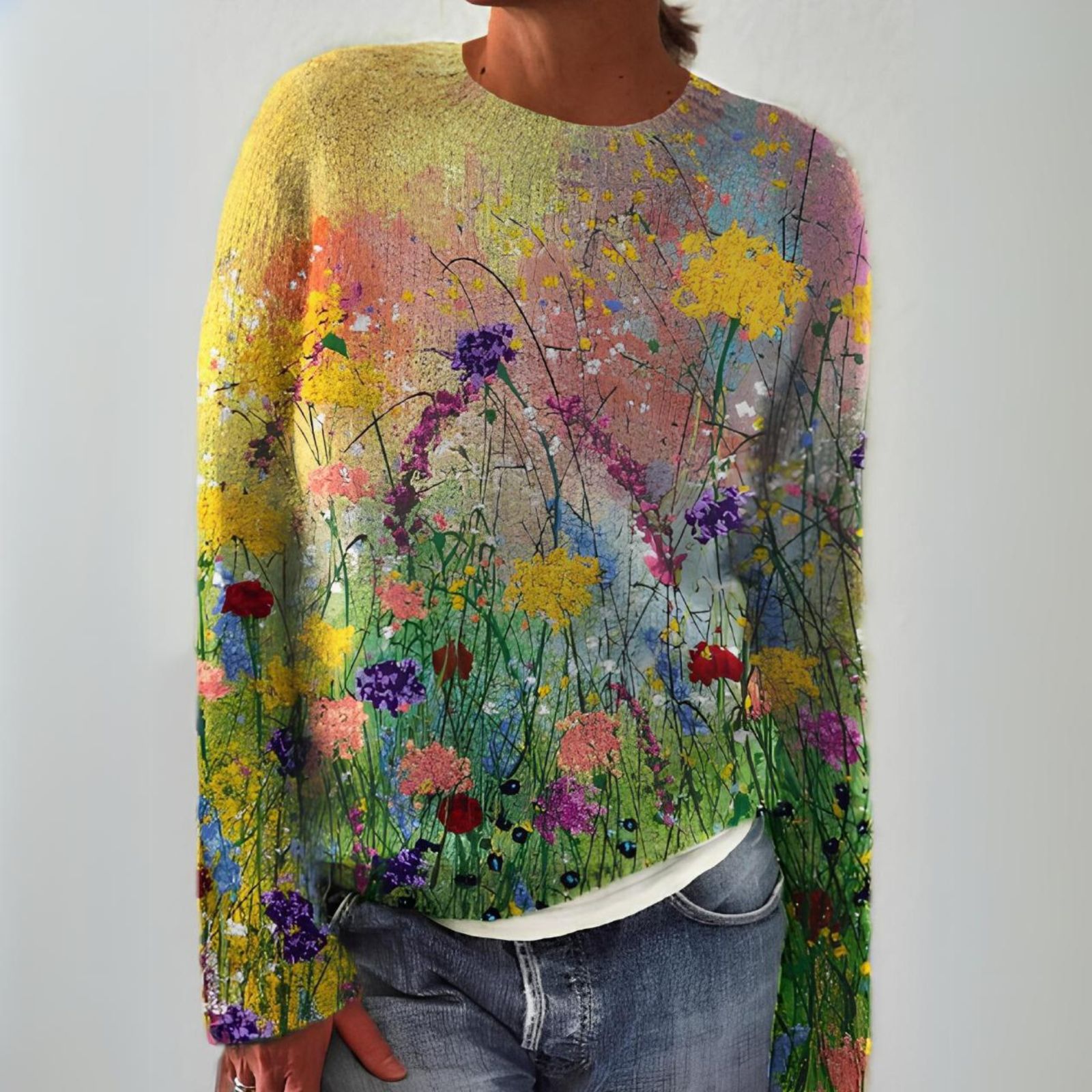 Marta - Flowers Art Cozy Sweater