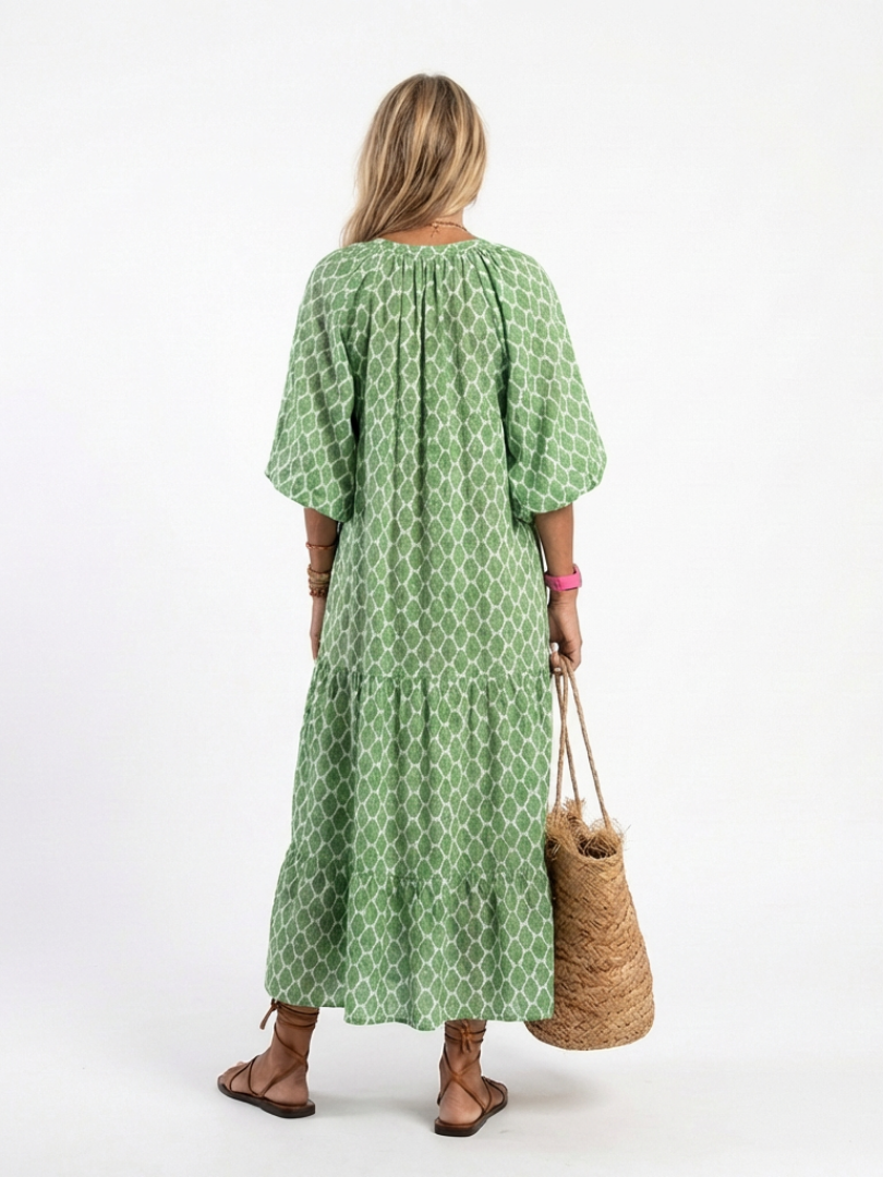 Apolline | Vestido midi con mangas tres cuartos y escote en V