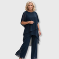 Suit with draped palazzo pant