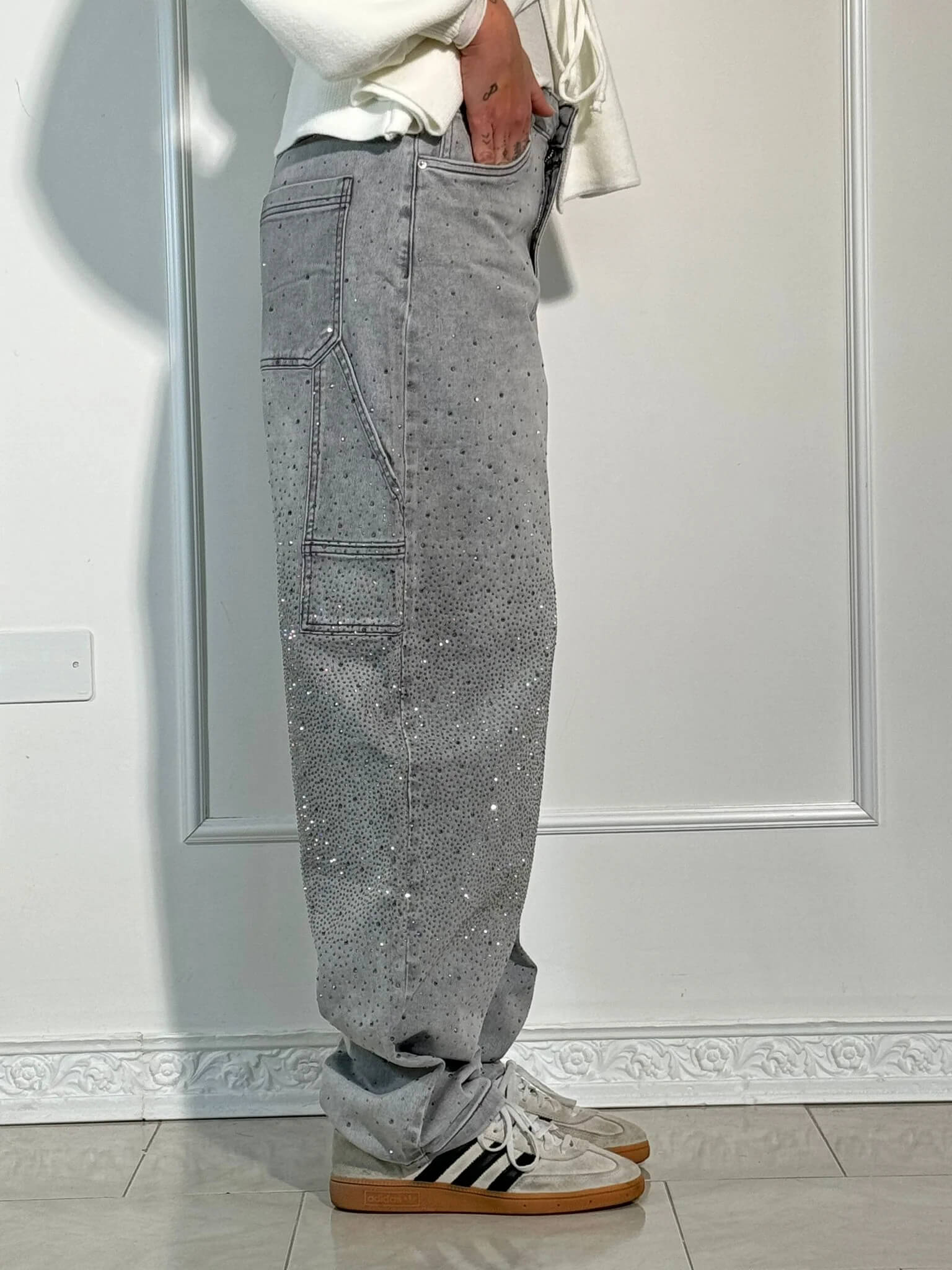 Victoria - High-Waist Glitter Jeans