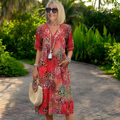 Isla | Elegant Casual V-Neck Midi Dress
