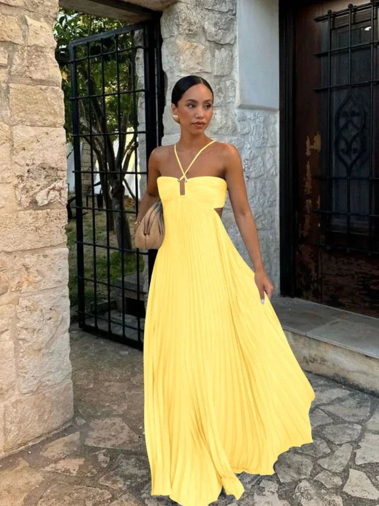 Nina | Stylish Pleated Maxi Dress