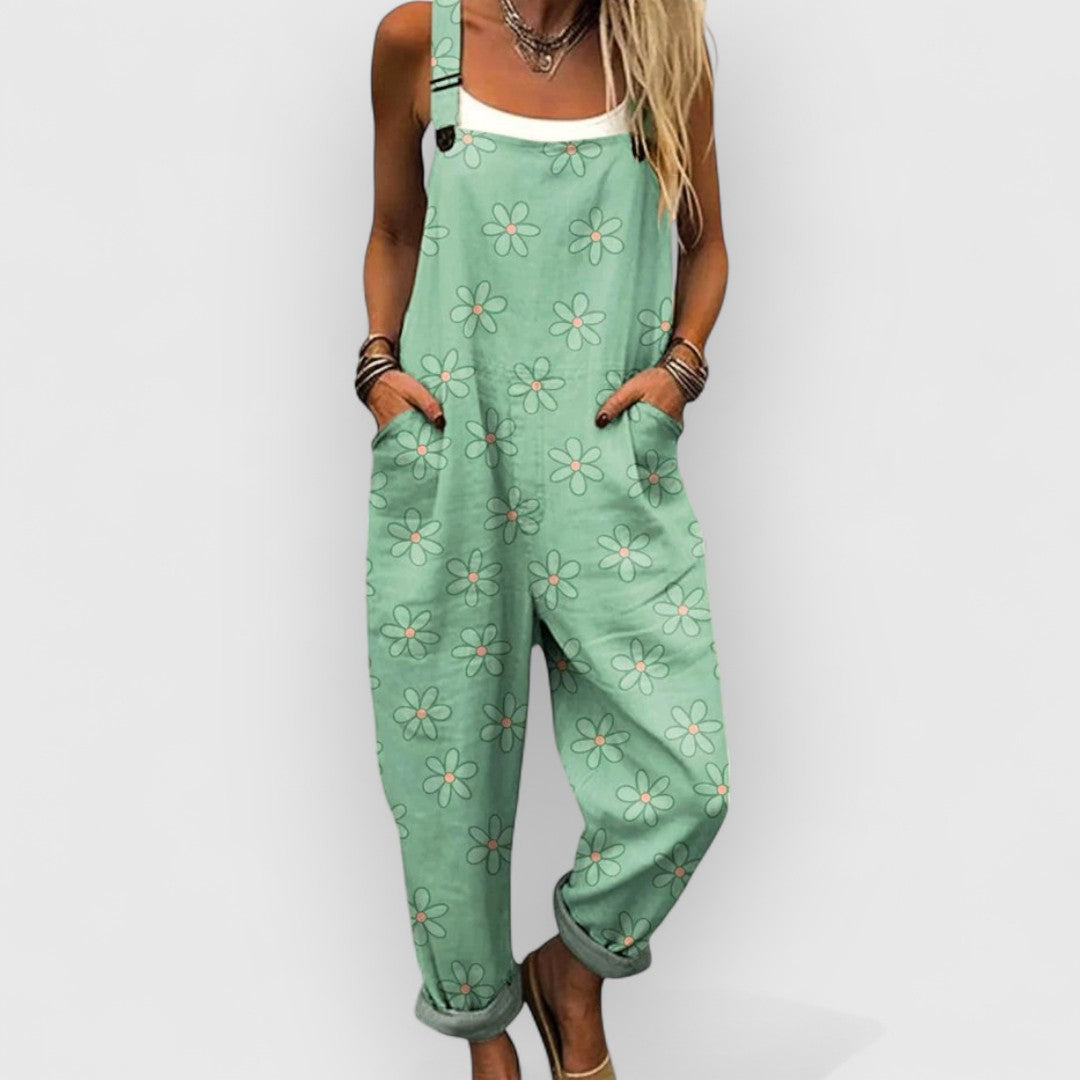 Blythe™ | Mono Vintage Floral de Pierna Ancha para Mujeres
