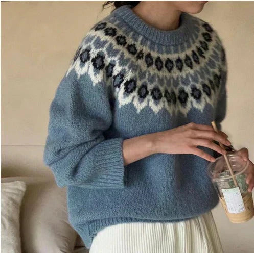 Classic Jacquard Knit Sweater for Men