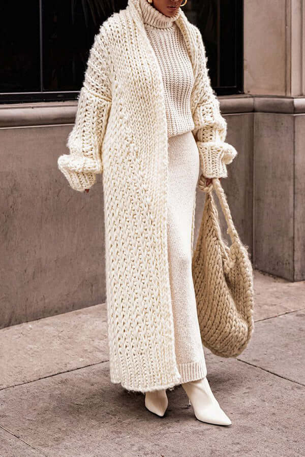Ruby | Chic Winter Knit Set with Cardigan for Women