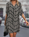 Trendy V-Neck Polka Dot Dress