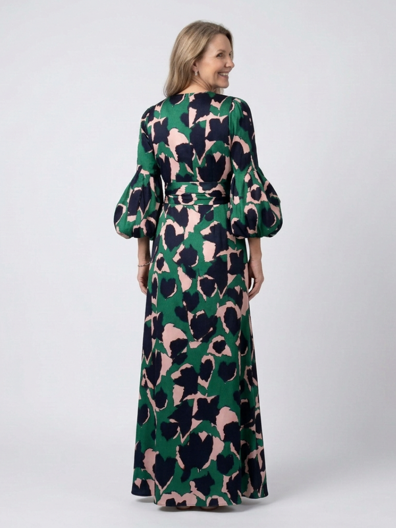 Isolde | Vestido largo maxi con escote en V y cintura ajustable