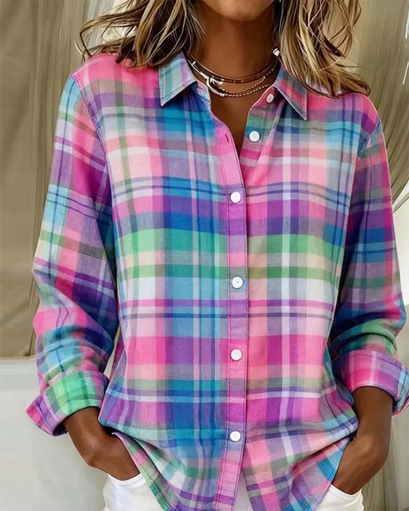 Colorful Plaid Printed Shirt