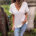 Lindse™ | Elegant Short Sleeve V-Neck Top