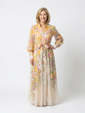 Cressida | Vestido Maxi Largo de Manga Larga Floral Transparente